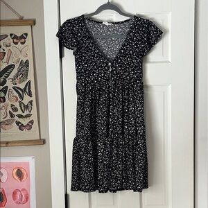 T.J.Maxx Black Floral Mini Dress